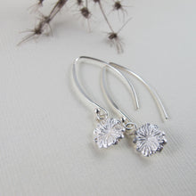 Load image into Gallery viewer, Poppy imprinted dangle earrings from Metchosin, Vancouver Island - Swallow Jewellery