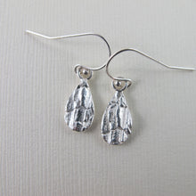 Load image into Gallery viewer, Douglas Fir tree bark imprinted dangle earrings from Victoria, BC - Swallow Jewellery