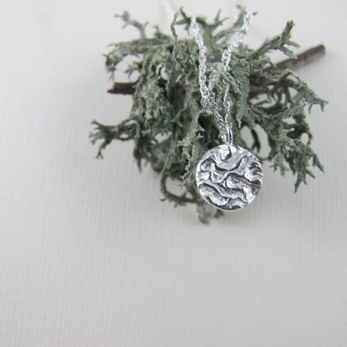 Seaweed imprinted short necklace from Dallas Road, Victoria - Swallow Jewellery