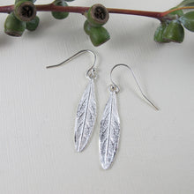 Load image into Gallery viewer, Willow leaf imprinted earrings from Galiano Island, BC - Swallow Jewellery