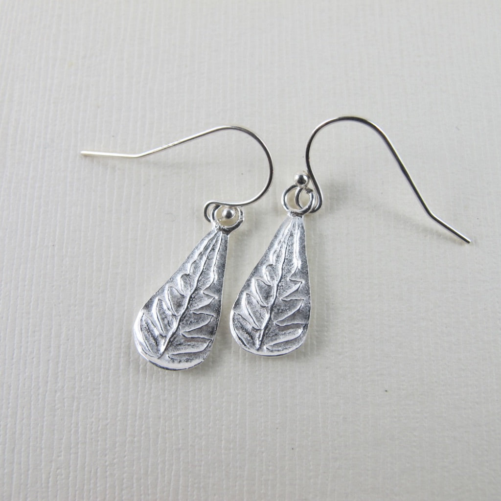 Rainforest fern dangle earrings from the Tonquin Trail in Tofino, BC - Swallow Jewellery