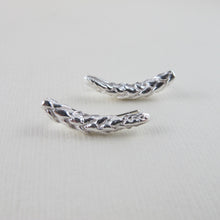 Load image into Gallery viewer, Princess Feather flower imprinted ear climbers from Victoria, BC - Swallow Jewellery