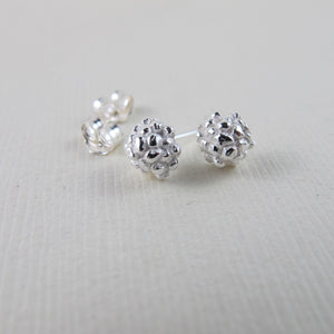 Blackberry imprinted earring studs from the Galloping Goose Trail - Swallow Jewellery