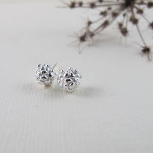 Blackberry imprinted earring studs from the Galloping Goose Trail - Swallow Jewellery