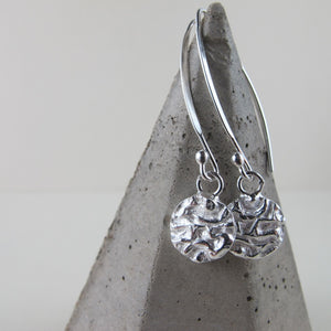 Seaweed imprinted dangle earrings from Dallas Road, Victoria - Swallow Jewellery