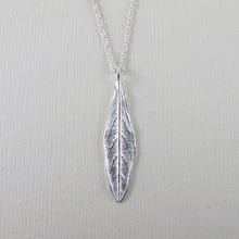 Load image into Gallery viewer, Willow leaf imprinted short necklace from Galiano Island, BC - Swallow Jewellery