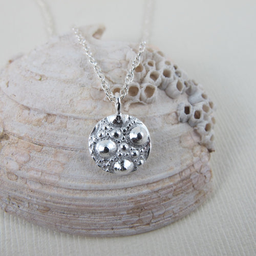 Sea urchin imprinted short necklace from McKenzie Beach, Tofino - Swallow Jewellery