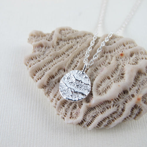 Port Renfrew coral imprinted necklace from Vancouver Island - Swallow Jewellery