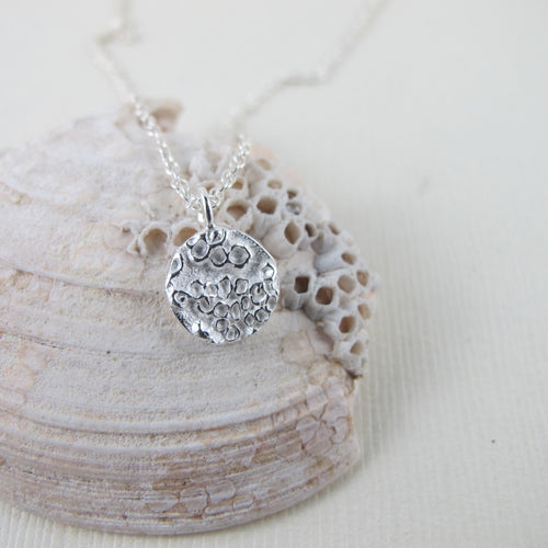 Barnacle imprinted necklace from Kin Beach, Vancouver Island - Swallow Jewellery