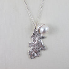 Load image into Gallery viewer, Oak leaf and acorn necklace from Victoria, BC - Swallow Jewellery