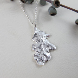 Oak leaf and acorn necklace from Victoria, BC - Swallow Jewellery