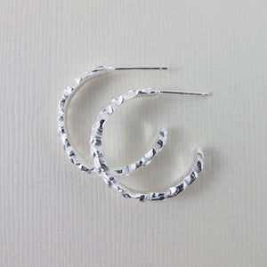 Cedar imprinted hoop earrings from Victoria, BC from Swallow Jewellery