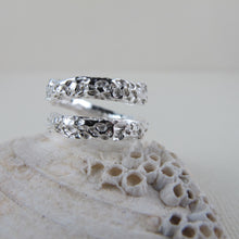 Load image into Gallery viewer, Whale bone imprinted wrap ring from Victoria, BC by Swallow Jewellery