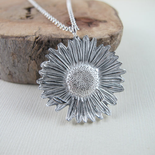 Wandering Daisy imprinted necklace from Strathcona Park, BC by Swallow Jewellery