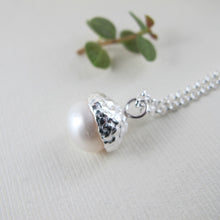 Load image into Gallery viewer, Acorn necklace with freshwater pearl from Victoria, BC - Swallow Jewellery