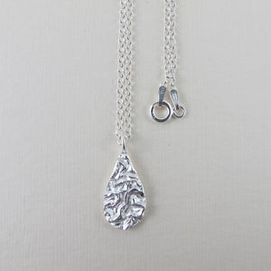 Seaweed imprinted long necklace from Dallas Road, Victoria - Swallow Jewellery