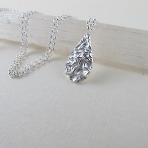Seaweed imprinted long necklace from Dallas Road, Victoria - Swallow Jewellery