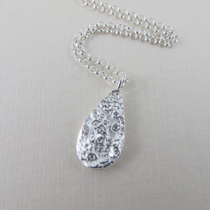 Barnacle imprinted long necklace from Kin Beach, Vancouver Island - Swallow Jewellery