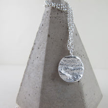 Load image into Gallery viewer, Coastal Redwood bark imprinted long necklace from Victoria, BC - Swallow Jewellery