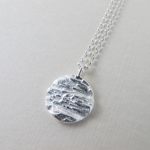 Douglas Fir tree bark imprinted long necklace from Victoria, BC