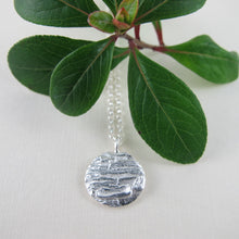 Load image into Gallery viewer, Arbutus bark imprinted long necklace from Galiano Island, BC - Swallow Jewellery