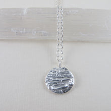 Load image into Gallery viewer, Arbutus bark imprinted long necklace from Galiano Island, BC - Swallow Jewellery