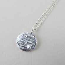 Load image into Gallery viewer, Arbutus bark imprinted long necklace from Galiano Island, BC - Swallow Jewellery