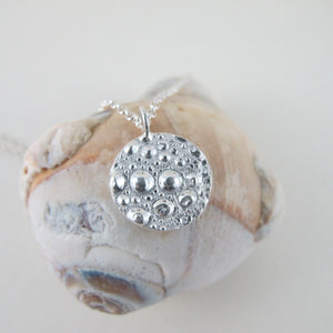 Sea urchin imprinted long necklace from MacKenzie Beach, Tofino - Swallow Jewellery