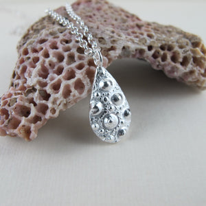 Sea urchin imprinted long necklace from MacKenzie Beach, Tofino - Swallow Jewellery