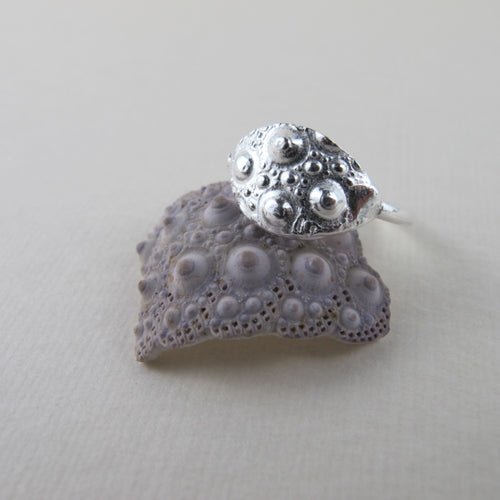 Sea Urchin imprinted ring from MacKenzie Beach, Tofino - Swallow Jewellery