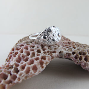 Sea Urchin imprinted ring from MacKenzie Beach, Tofino - Swallow Jewellery