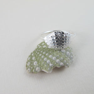 Sea urchin imprinted ring from Middle Beach, Tofino - Swallow Jewellery