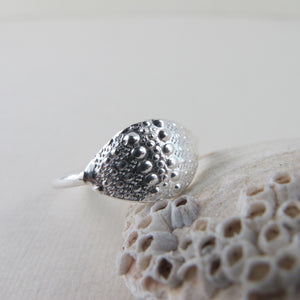 Sea urchin imprinted ring from Middle Beach, Tofino - Swallow Jewellery
