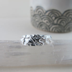 Seaweed imprinted ring from Dallas Road, Victoria - Swallow Jewellery