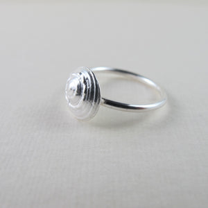 Moon snail shell imprinted ring - Swallow Jewellery