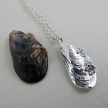 Load image into Gallery viewer, Mussel shell imprinted long necklace from Cox Bay, Tofino by Swallow Jewellery