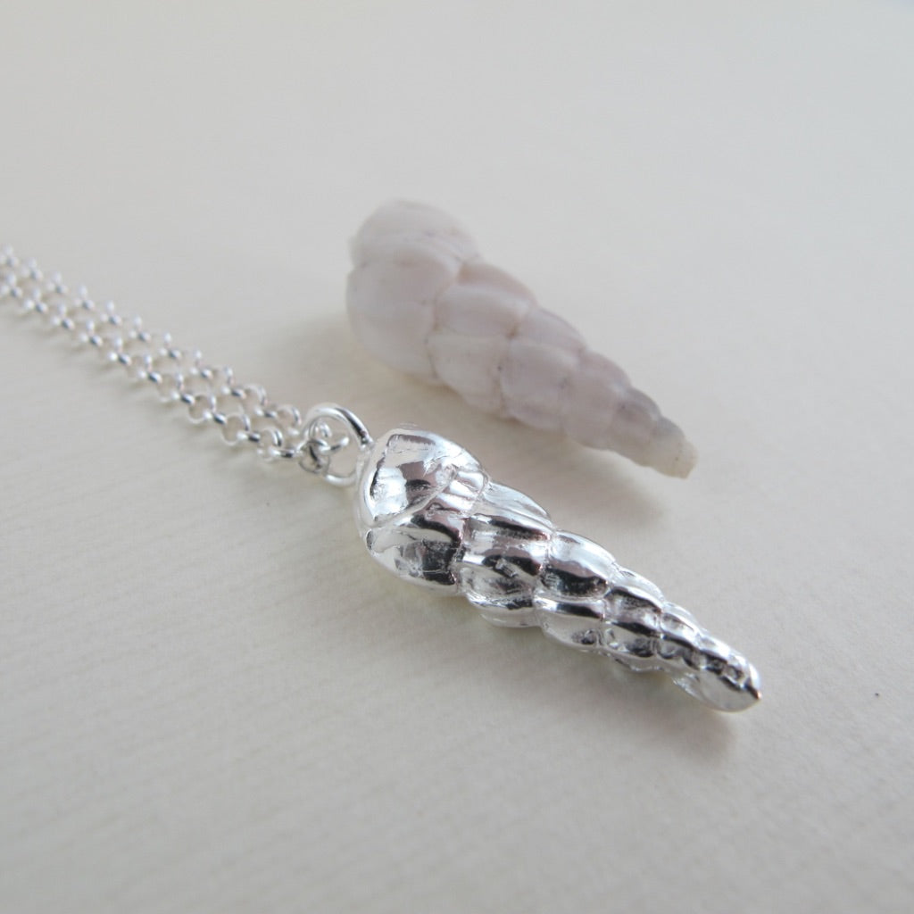 Spiral Shell imprinted short necklace from Bear Beach, Jaun de Fuca Trail by Swallow Jewellery