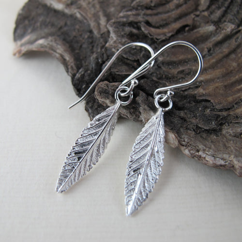 Osoberry leaf short dangle earrings from Burgoyne Bay, Saltspring Island