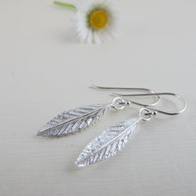 Load image into Gallery viewer, Osoberry leaf short dangle earrings from Burgoyne Bay, Saltspring Island
