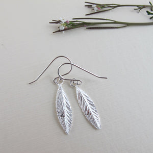 Osoberry leaf short dangle earrings from Burgoyne Bay, Saltspring Island