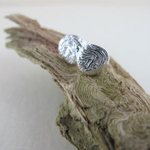 Load image into Gallery viewer, Driftwood imprinted earring studs from Burgoyne Bay, Saltspring Island