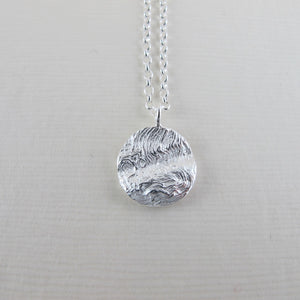 Driftwood imprinted long necklace from Saltspring Island, Burgoyne Bay