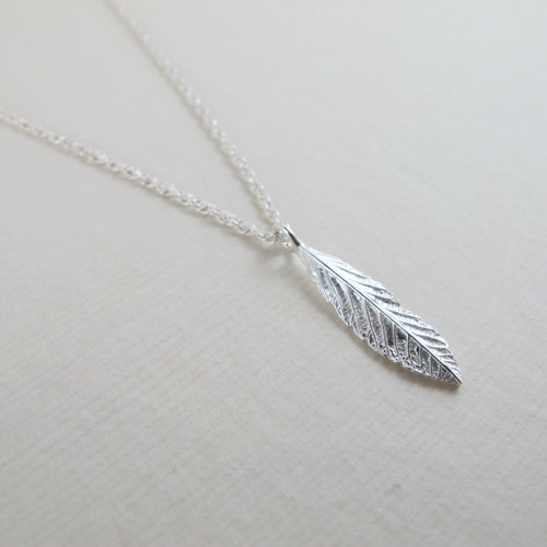 Osoberry leaf imprinted necklace from Burgoyne Bay, Saltspring Island