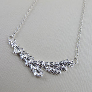Cedar leaf imprinted bar necklace from Victoria, BC
