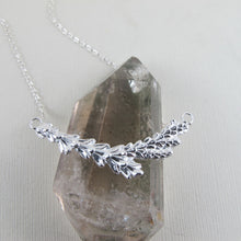 Load image into Gallery viewer, Cedar leaf imprinted bar necklace from Victoria, BC