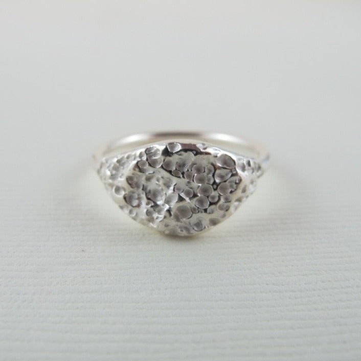 Whale bone imprinted ring from Victoria, BC - Swallow Jewellery