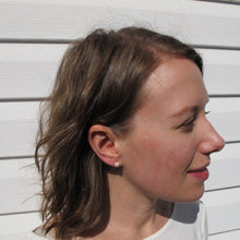 Load image into Gallery viewer, Blackberry imprinted earring studs from the Galloping Goose Trail - Swallow Jewellery