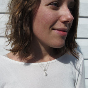 Poppy imprinted necklace from Metchosin, Vancouver Island - Swallow Jewellery
