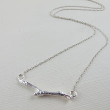 Load image into Gallery viewer, Twig imprinted bar necklace from Victoria, BC - Swallow Jewellery