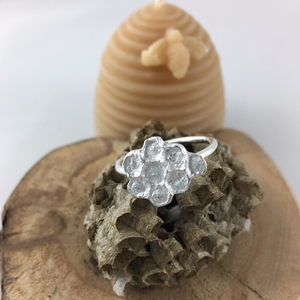 Honeycomb imprinted ring from Qualicum Falls, Vancouver Island - Swallow Jewellery